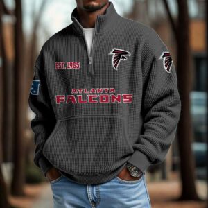Falcons 2025 Est 1965 Waffle Zip Hoodie Falcons 2025 Est 1965 Waffle Zip Hoodie