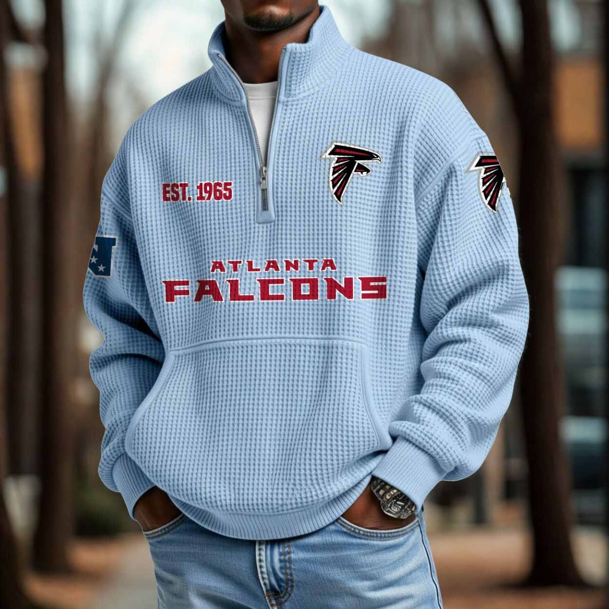 Falcons 2025 Est 1965 Waffle Zip Hoodie Falcons 2025 Est 1965 Waffle Zip Hoodie