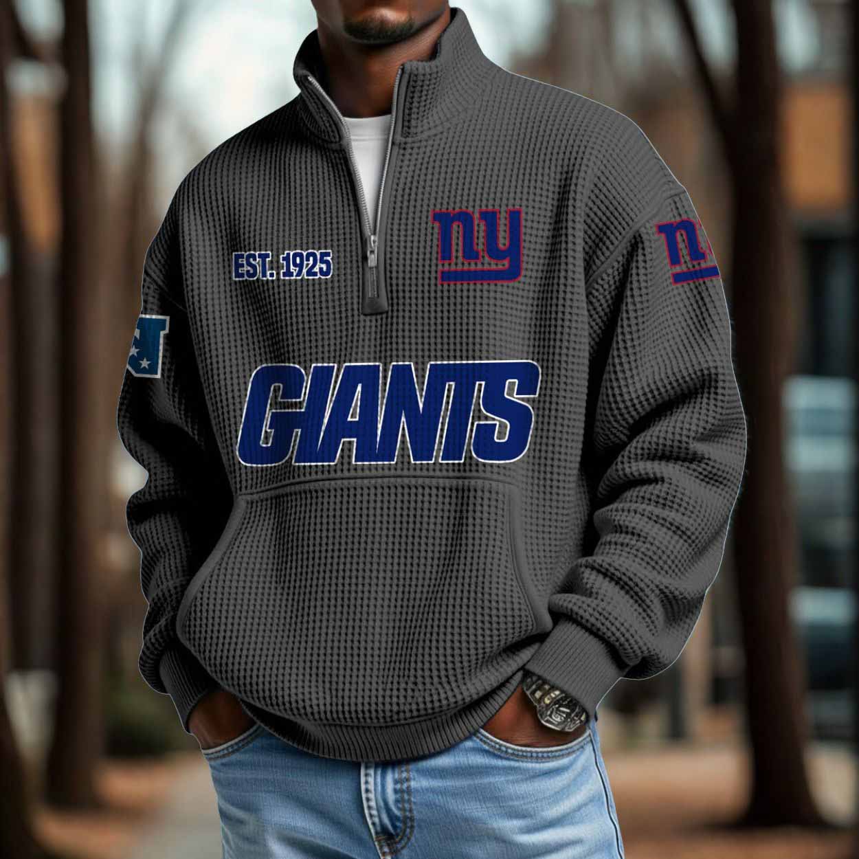 Giants 2025 Est 1925 Waffle Zip Hoodie Giants 2025 Est 1925 Waffle Zip Hoodie