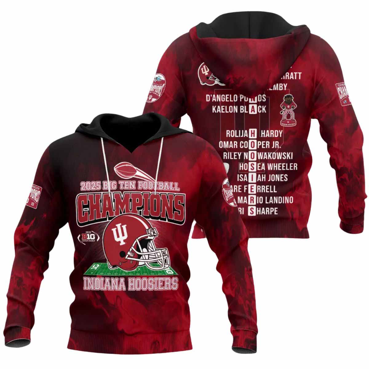 Hoosiers 2025 Big Ten Football Champions Hoodie Hoosiers 2025 Big Ten Football Champions Hoodie