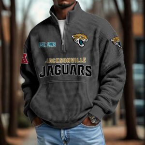 Jaguars 2025 Est 1993 Waffle Zip Hoodie 1 Jaguars 2025 Est 1993 Waffle Zip Hoodie