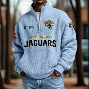 Jaguars 2025 Est 1993 Waffle Zip Hoodie 2 Jaguars 2025 Est 1993 Waffle Zip Hoodie