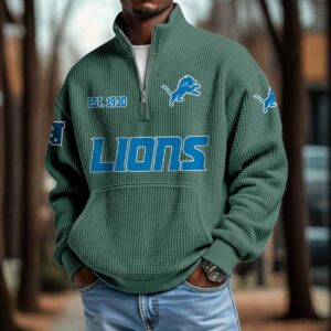 Lions 2025 Est 1930 Waffle Zip Hoodie 2 Lions 2025 Est 1930 Waffle Zip Hoodie