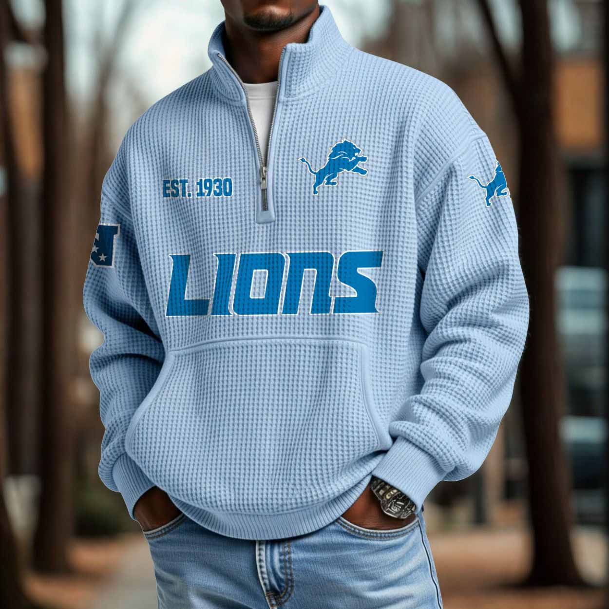 Lions 2025 Est 1930 Waffle Zip Hoodie Lions 2025 Est 1930 Waffle Zip Hoodie