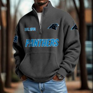 Panthers 2025 Est 1993 Waffle Zip Hoodie 1 Panthers 2025 Est 1993 Waffle Zip Hoodie