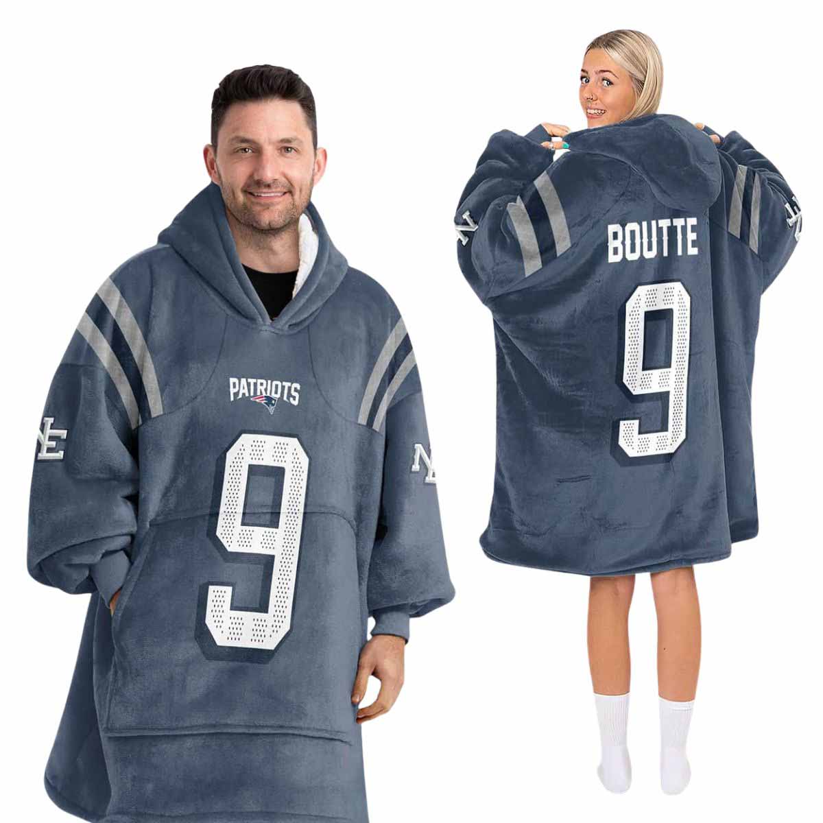 Patriots 2025 Rivalries Kayshon Boutte 9 Unisex Blanket Hoodie Patriots 2025 Rivalries Kayshon Boutte 9 Unisex Blanket Hoodie