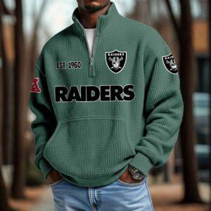 Raiders 2025 Est 1960 Waffle Zip Hoodie