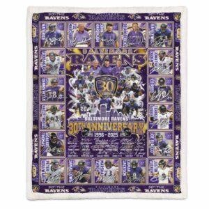 Ravens 30th Anniversary 1996 2025 Fleece Blanket Ravens 30th Anniversary 1996 2025 Fleece Blanket