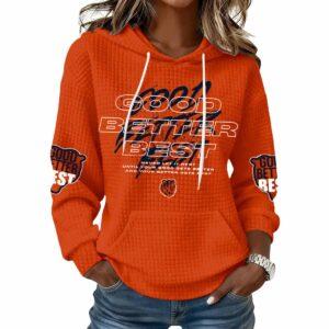 Retro 2025 Bears Good Better Best Print Waffle Hoodie