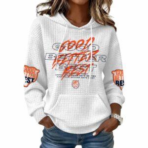 Retro 2025 Bears Good Better Best Print Waffle Hoodie