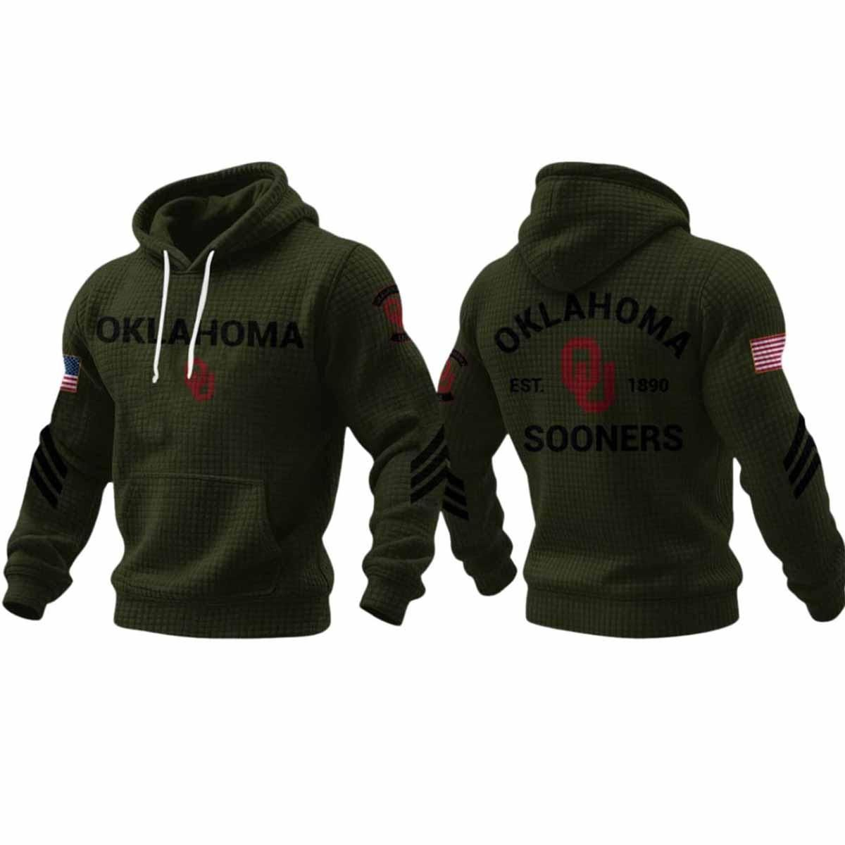 Sooners Est 1890 Veteran Waffle Hoodie Sooners Est 1890 Veteran Waffle Hoodie