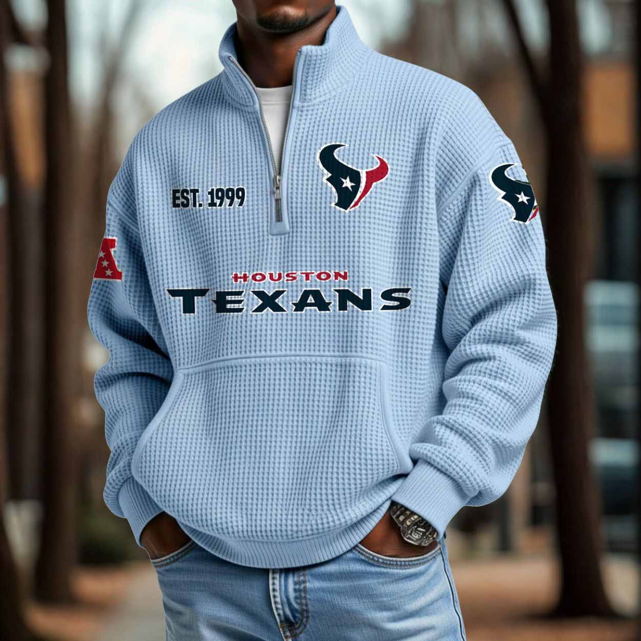 Texans 2025 Est 1999 Waffle Zip Hoodie Texans 2025 Est 1999 Waffle Zip Hoodie