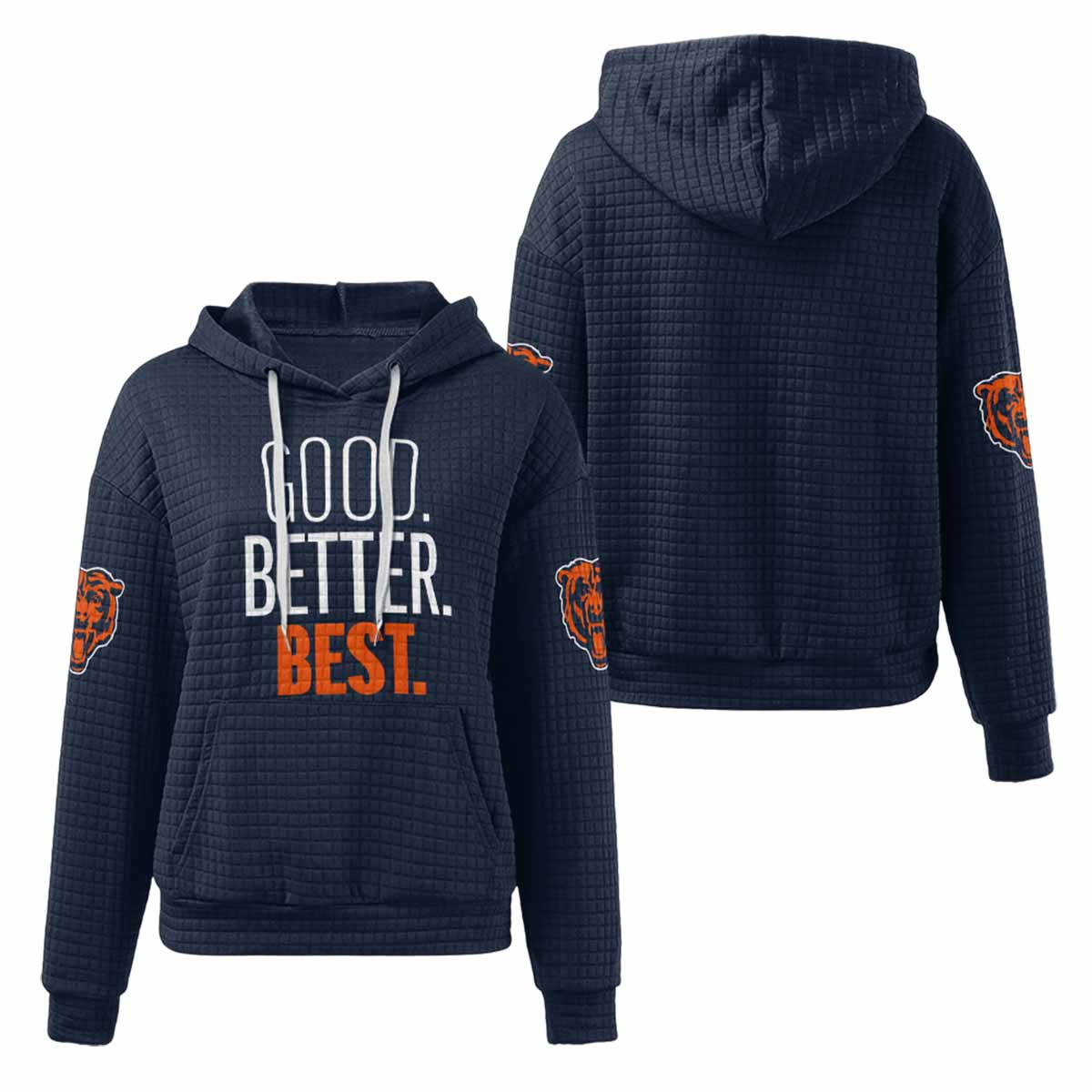 Unisex Bears Good Better Best Waffle Hoodie Unisex Bears Good Better Best Waffle Hoodie