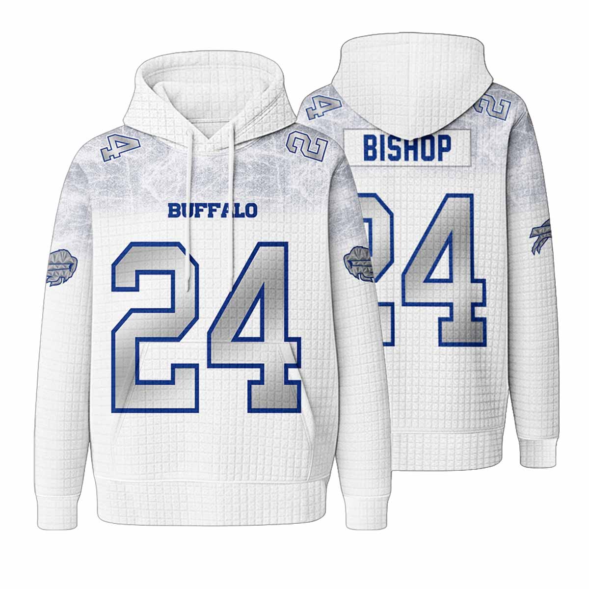 Unisex Bills 24 Bishop Rivalries Waffle Hoodie Unisex Bills 24 Bishop Rivalries Waffle Hoodie