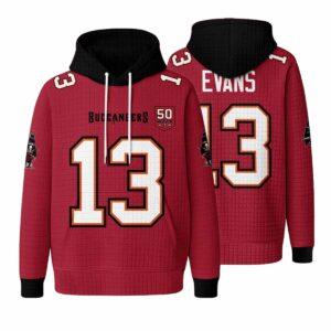 Unisex Buccaneers 13 Evans Waffle Hoodie 2 Unisex Buccaneers 13 Evans Waffle Hoodie