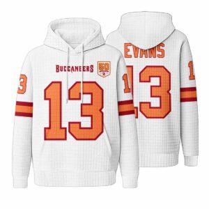 Unisex Buccaneers 13 Evans Waffle Hoodie Unisex Buccaneers 13 Evans Waffle Hoodie