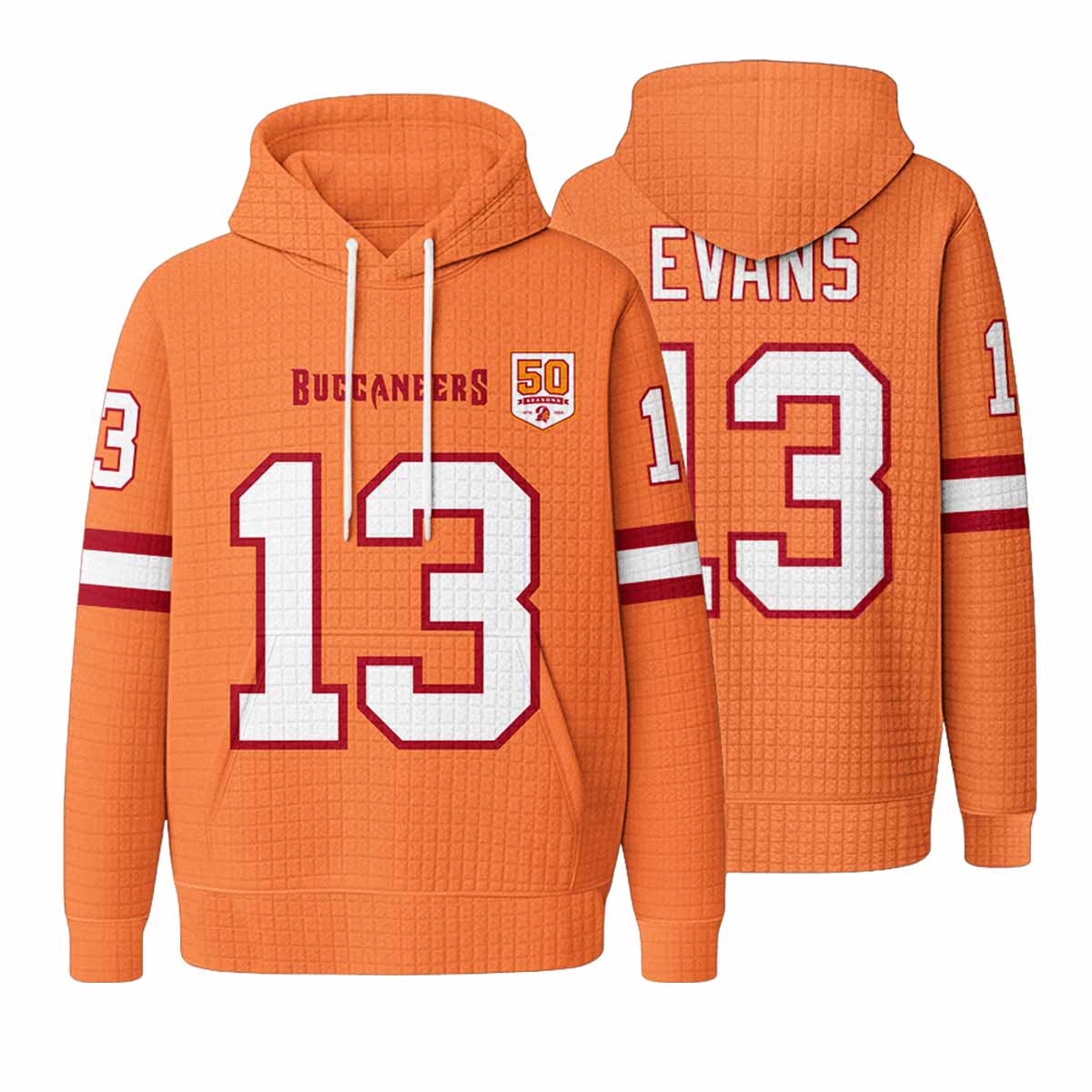 Unisex Buccaneers 13 Evans Waffle Hoodie Unisex Buccaneers 13 Evans Waffle Hoodie