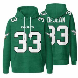 Unisex Eagles 33 Dejean Waffle Hoodie Unisex Eagles 33 Dejean Waffle Hoodie