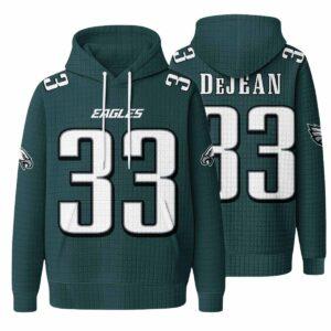 Unisex Eagles 33 Dejean Waffle Hoodie 2 Unisex Eagles 33 Dejean Waffle Hoodie