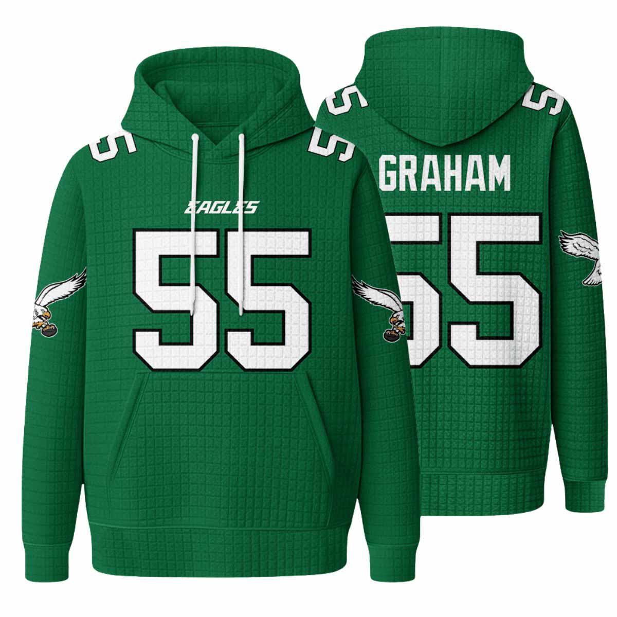 Unisex Eagles 55 Graham Waffle Hoodie Unisex Eagles 55 Graham Waffle Hoodie