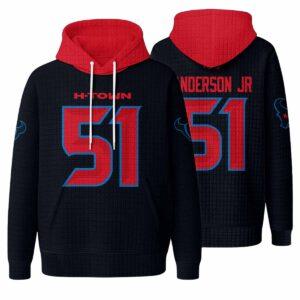 Unisex Texans 51 Anderson Jr Waffle Hoodie 1 Unisex Texans 51 Anderson Jr Waffle Hoodie