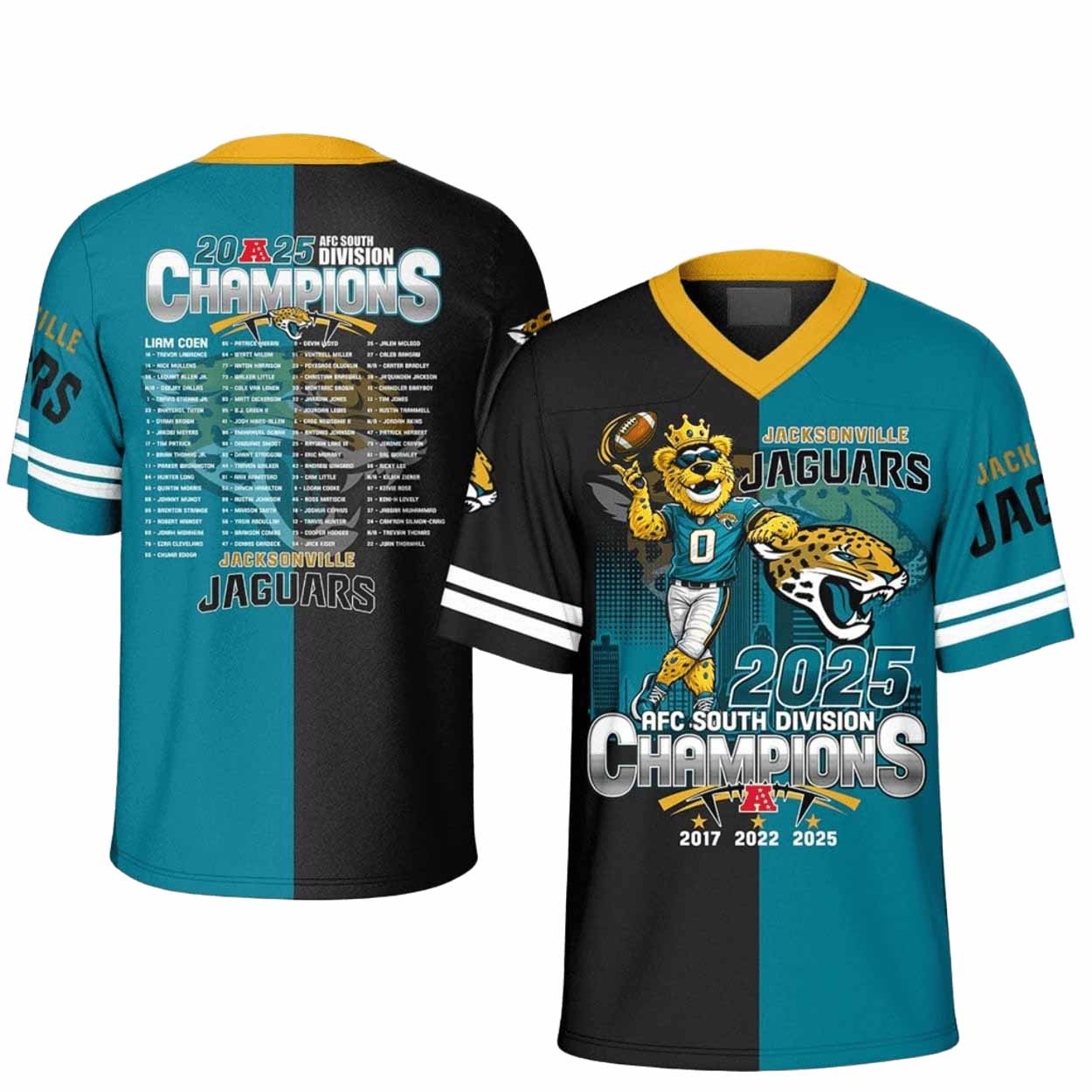 2025 Jaguars AFC South Division Champions Jersey 2025 Jaguars AFC South Division Champions Jersey