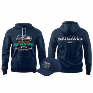2026 Seahawks Mission Bowl LX Road To The Big Game Hoodie 2026 Seahawks Mission Bowl LX Road To The Big Game Hoodie