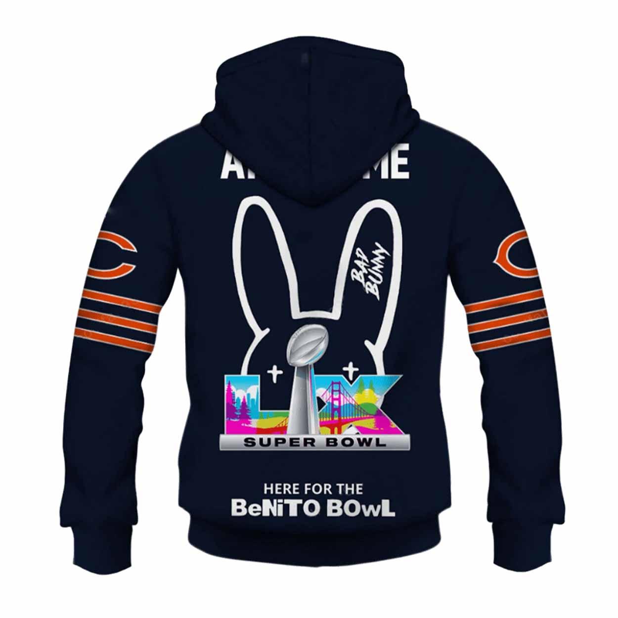 Bears Bad Bunny Bowl LX 2026 Personalized Hoodie Bears Bad Bunny Bowl LX 2026 Personalized Hoodie