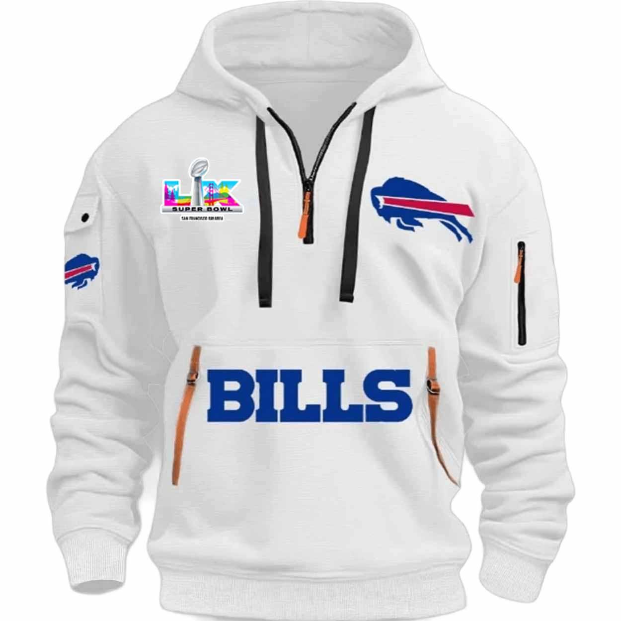 Bills Bowl LX 2026 Quarter Zip Hoodie Bills Bowl LX 2026 Quarter Zip Hoodie