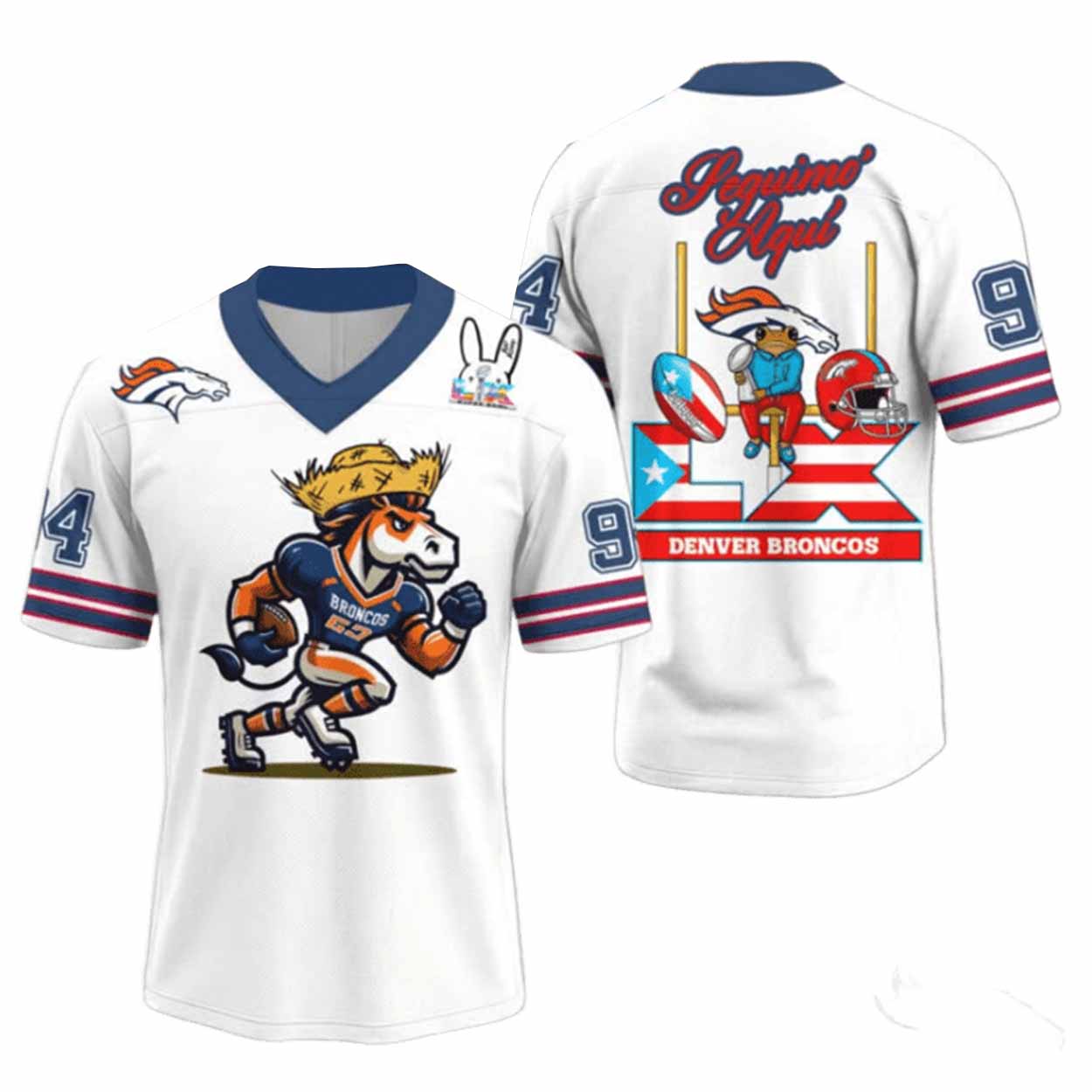 Broncos Bad Bunny Bowl LX 2026 Football Jersey Broncos Bad Bunny Bowl LX 2026 Football Jersey