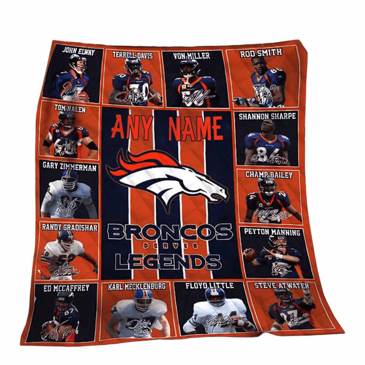 Broncos Legend Custom Name Blanket Broncos Legend Custom Name Blanket