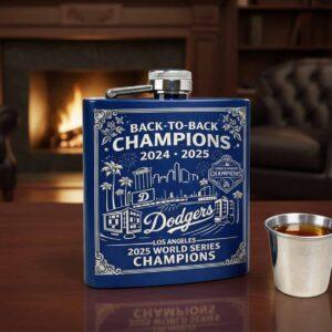 Dodgers Back To Back Champions 2024-2025 Flask Gift
