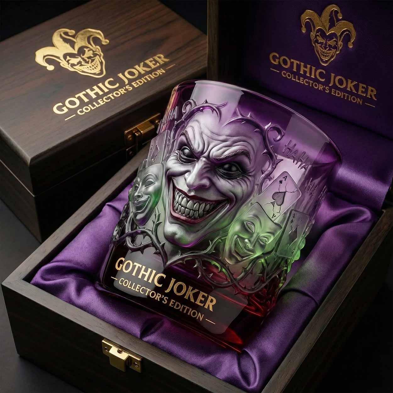 Gothic Joker Collector's Whiskey Glass Gothic Joker Collector's Whiskey Glass