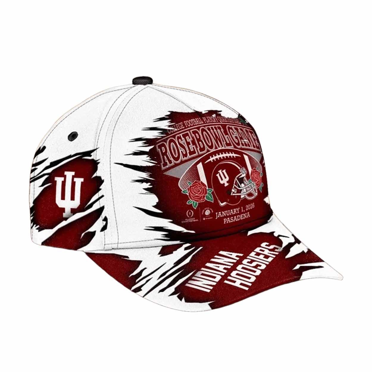 Hoosiers Rose Bowl Game Champions 2026 Print Hat Hoosiers Rose Bowl Game Champions 2026 Print Hat