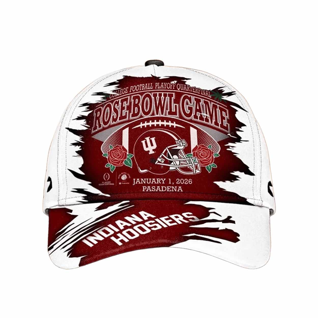 Hoosiers Rose Bowl Game Champions 2026 Print Hat Hoosiers Rose Bowl Game Champions 2026 Print Hat