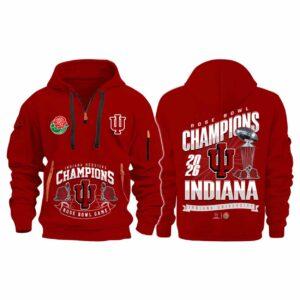 Hoosiers Rose Bowl Game Champions 2026 Quarter Zip Hoodie