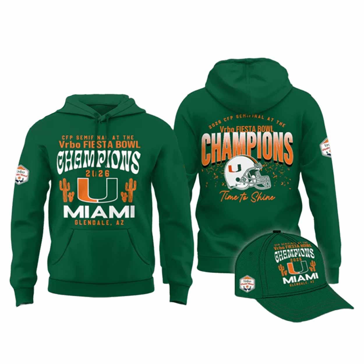 Hurricanes CFP 2026 Fiesta Bowl Champions Hoodie Hurricanes CFP 2026 Fiesta Bowl Champions Hoodie