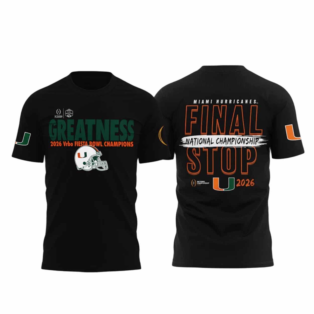 Hurricanes College Football Playoff 2026 Fiesta Bowl Champions Shirt Hurricanes College Football Playoff 2026 Fiesta Bowl Champions Shirt