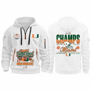 Hurricanes Playoff Fiesta Bowl Champions 2026 Quarter Zip Hoodie Hurricanes Playoff Fiesta Bowl Champions 2026 Quarter Zip Hoodie