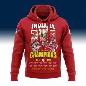 Indiana CFP National Champions 2026 Thank You For The Memories Hoodie Indiana CFP National Champions 2026 Thank You For The Memories Hoodie