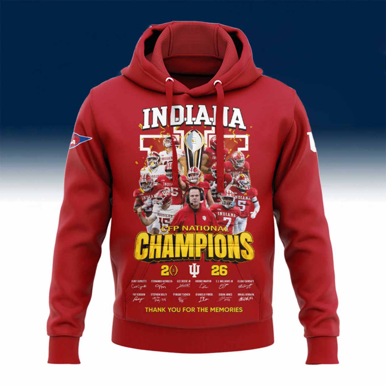 Indiana CFP National Champions 2026 Thank You For The Memories Hoodie Indiana CFP National Champions 2026 Thank You For The Memories Hoodie