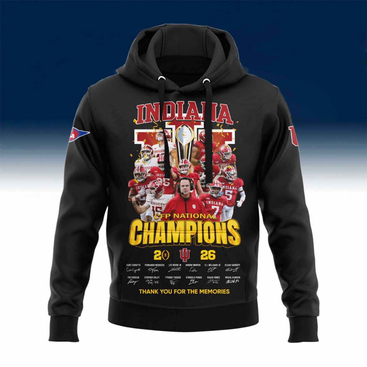 Indiana CFP National Champions 2026 Thank You For The Memories Hoodie Indiana CFP National Champions 2026 Thank You For The Memories Hoodie
