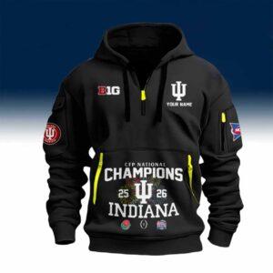 Indiana Hoosiers CFP National Champions 2025-2026 Quarter Zip Hoodie 2 Indiana Hoosiers CFP National Champions 2025 2026 Quarter Zip Hoodie