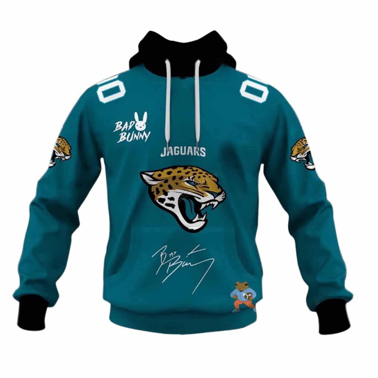Jaguars Bad Bunny Bowl LX 2026 Personalized Hoodie Jaguars Bad Bunny Bowl LX 2026 Personalized Hoodie