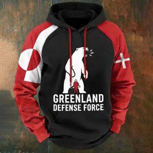 Men’s Retro Greenland Defense Force Long sleeve Printed Hoodie Men’s Retro Greenland Defense Force Long sleeve Printed Hoodie