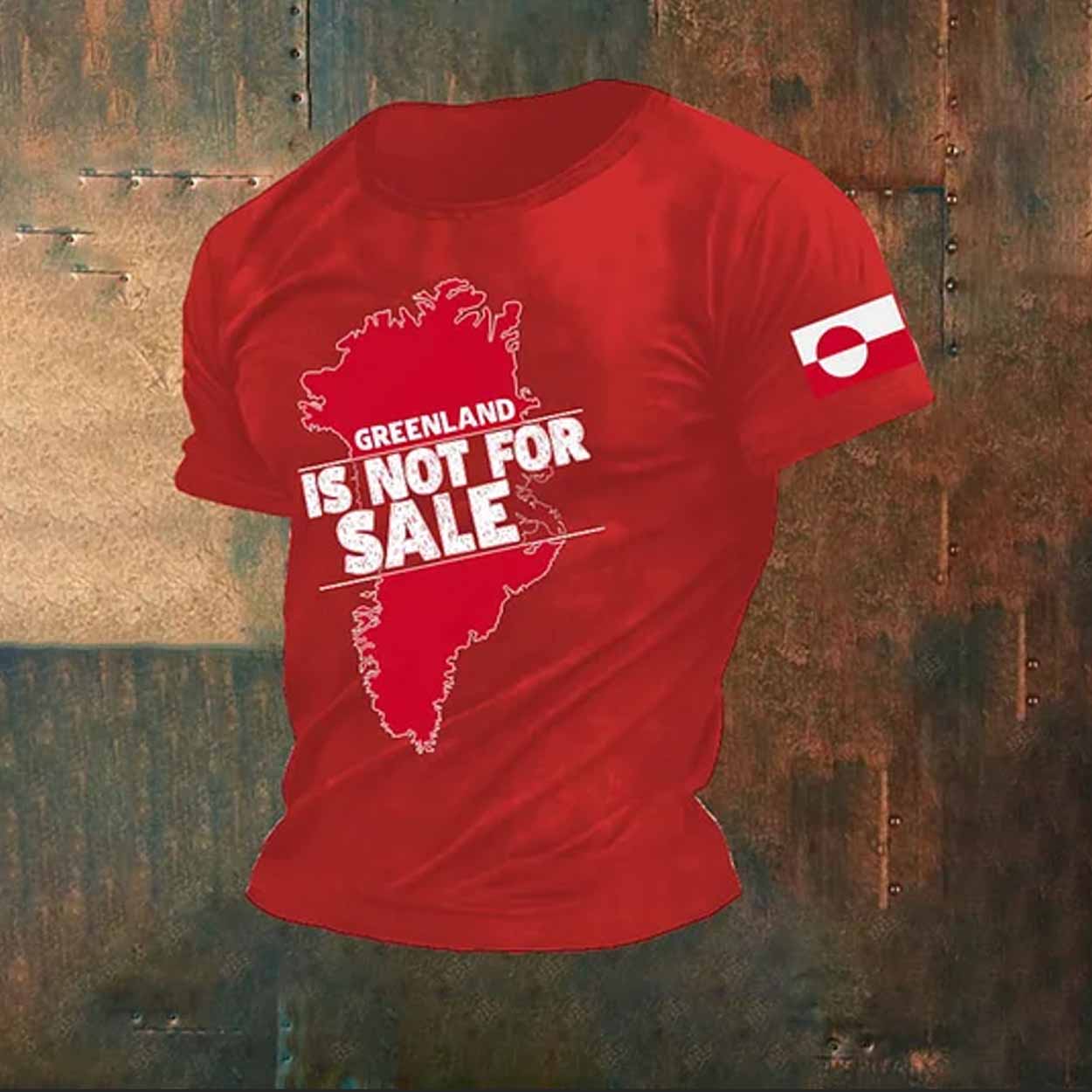 Men’s Retro Greenland Not For Sale Printed Casual T-shirt Men’s Retro Greenland Not For Sale Printed Casual T-shirt