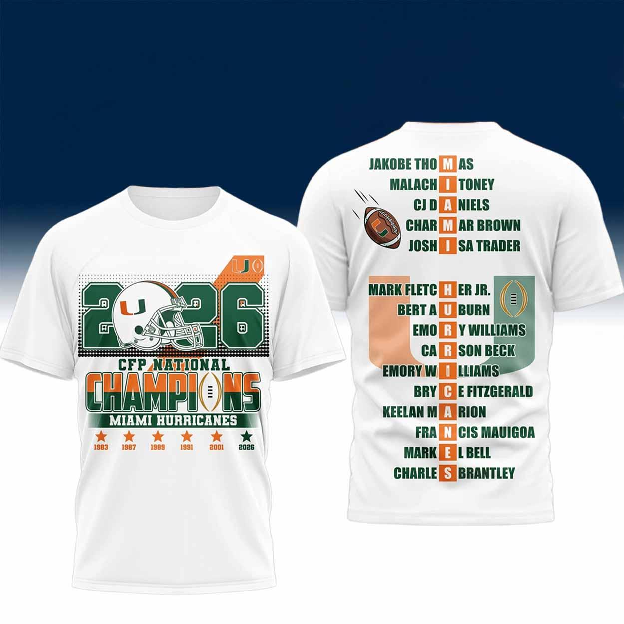 Miami CFP National Champions 2026 Shirt Miami CFP National Champions 2026 Shirt