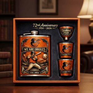 Orioles 72nd Anniversary 1954 2026 Flask Gift Set Orioles 72nd Anniversary 1954 2026 Flask Gift Set