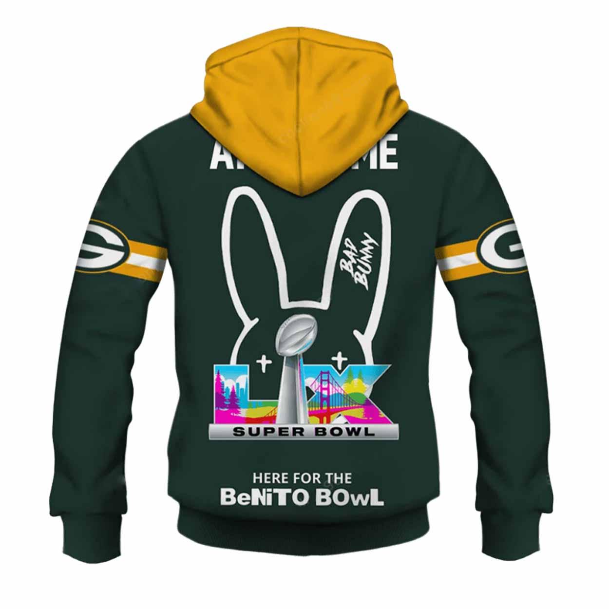 Packers Bad Bunny Bowl LX 2026 Personalized Hoodie Packers Bad Bunny Bowl LX 2026 Personalized Hoodie
