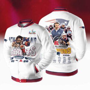 Patriots 2026 AFC Championship Baseball Jacket Patriots 2026 AFC Championship Baseball Jacket